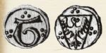 Halerz miasta Cieszyna (z głową orła skierowaną w lewo)